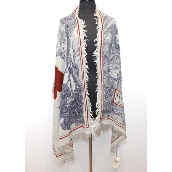 A4 Authentic INOUITOOSH Bohemian Poncho Scarf Kimono Wrap Sleeveles Shawl - Picture 1 of 7